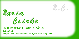 maria csirke business card